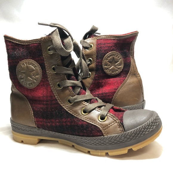 converse plaid boots